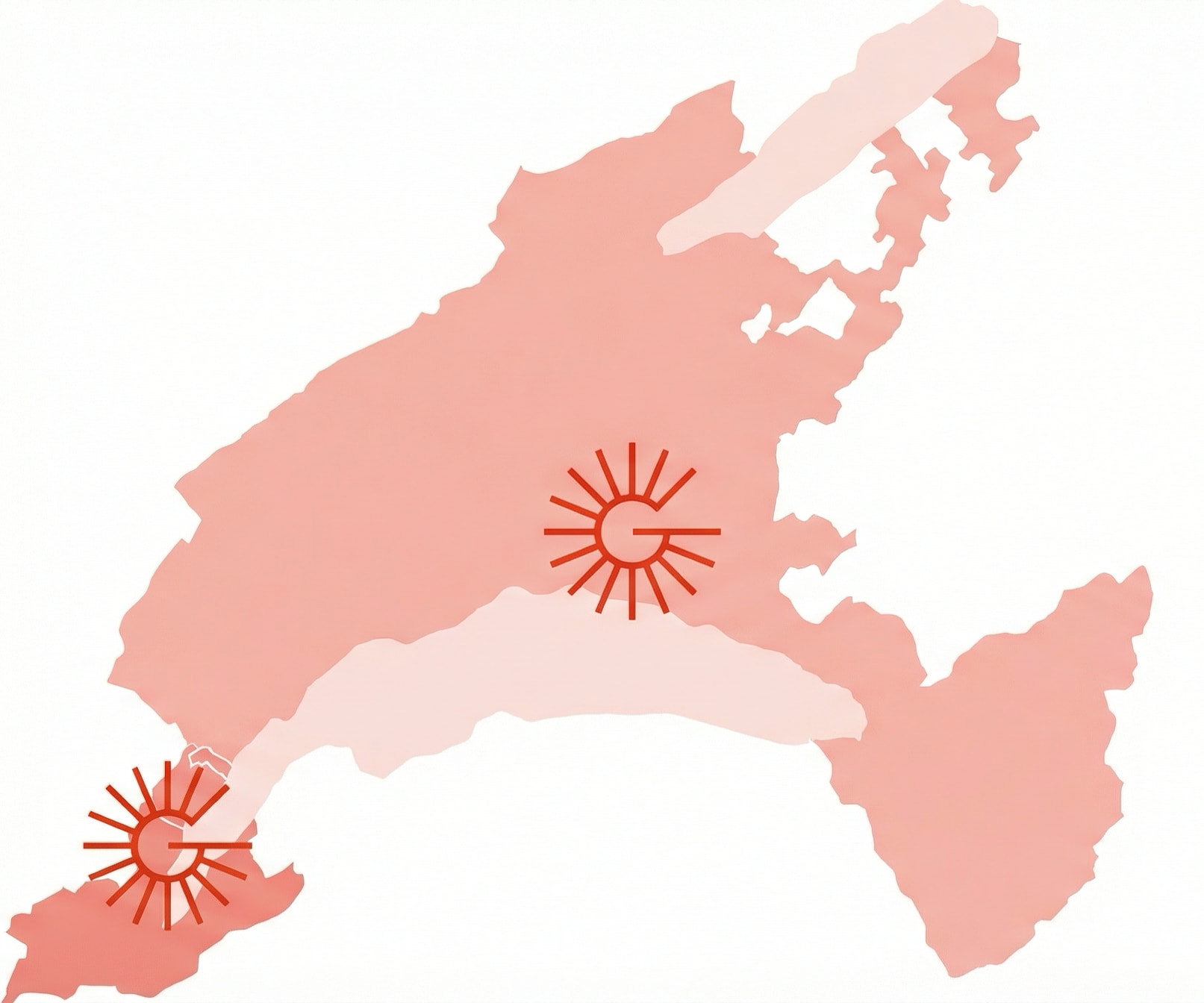 Carte de la Suisse romande avec nos implantations à Lausanne et Genève